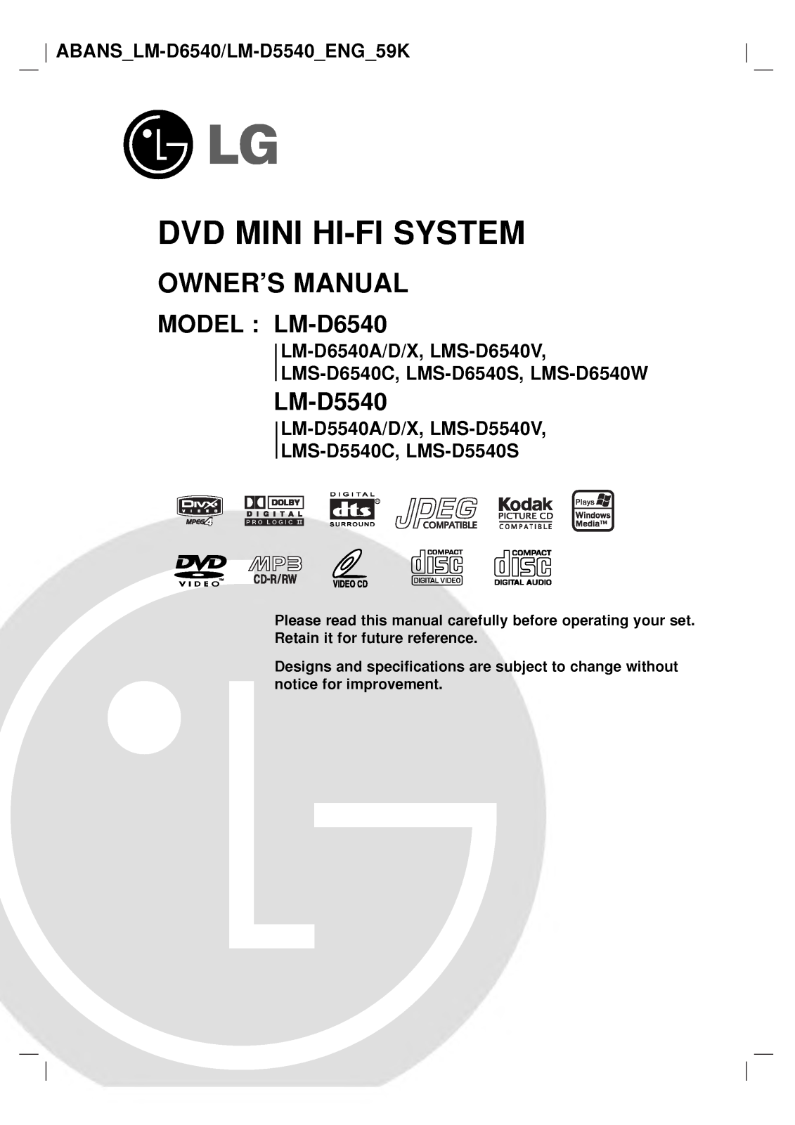 LG LM-D5540A User Manual