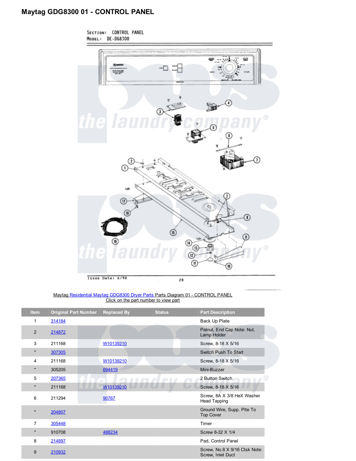 Maytag GDG8300 Parts Diagram