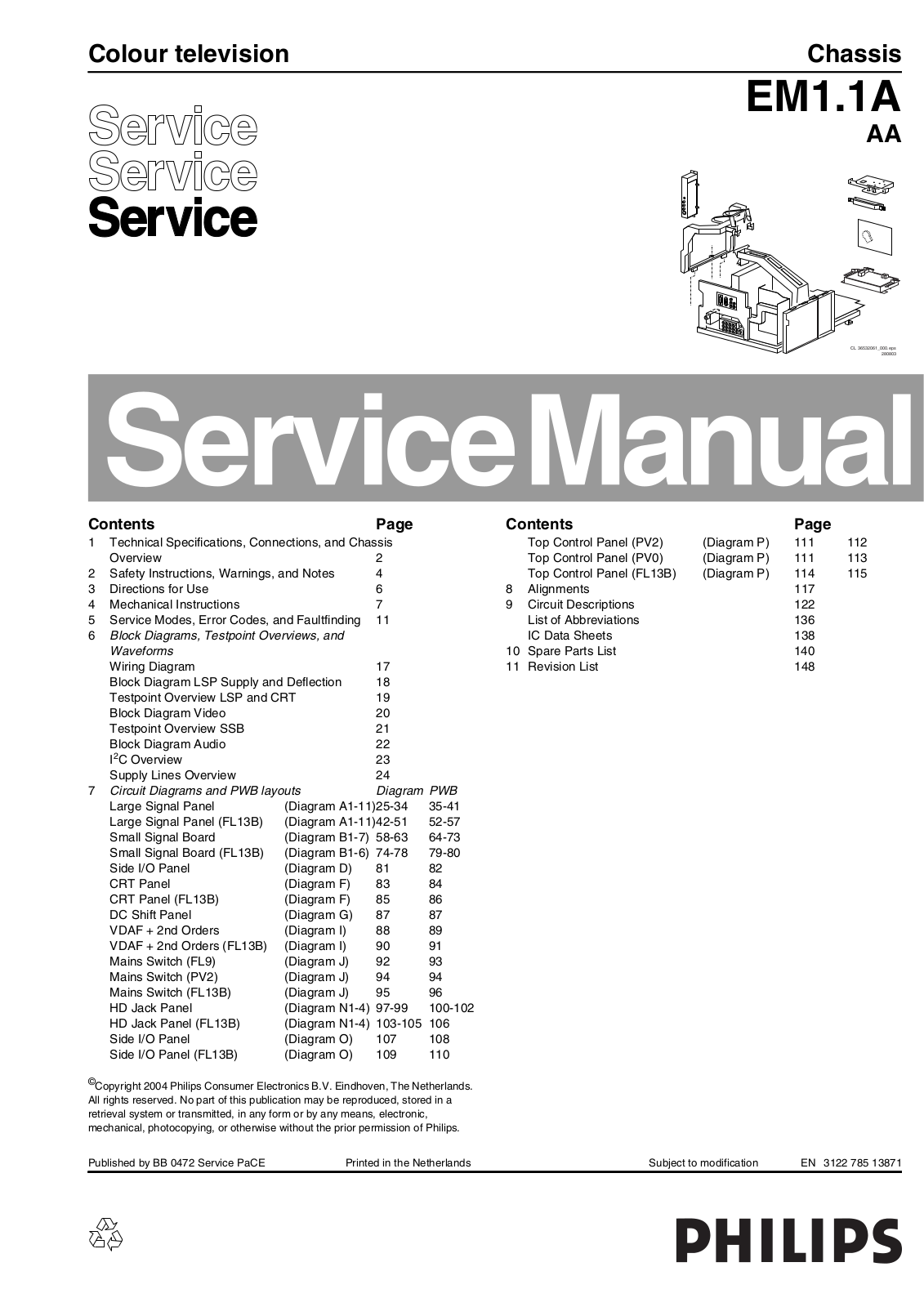 Philips EM1.1A AA Service Manual