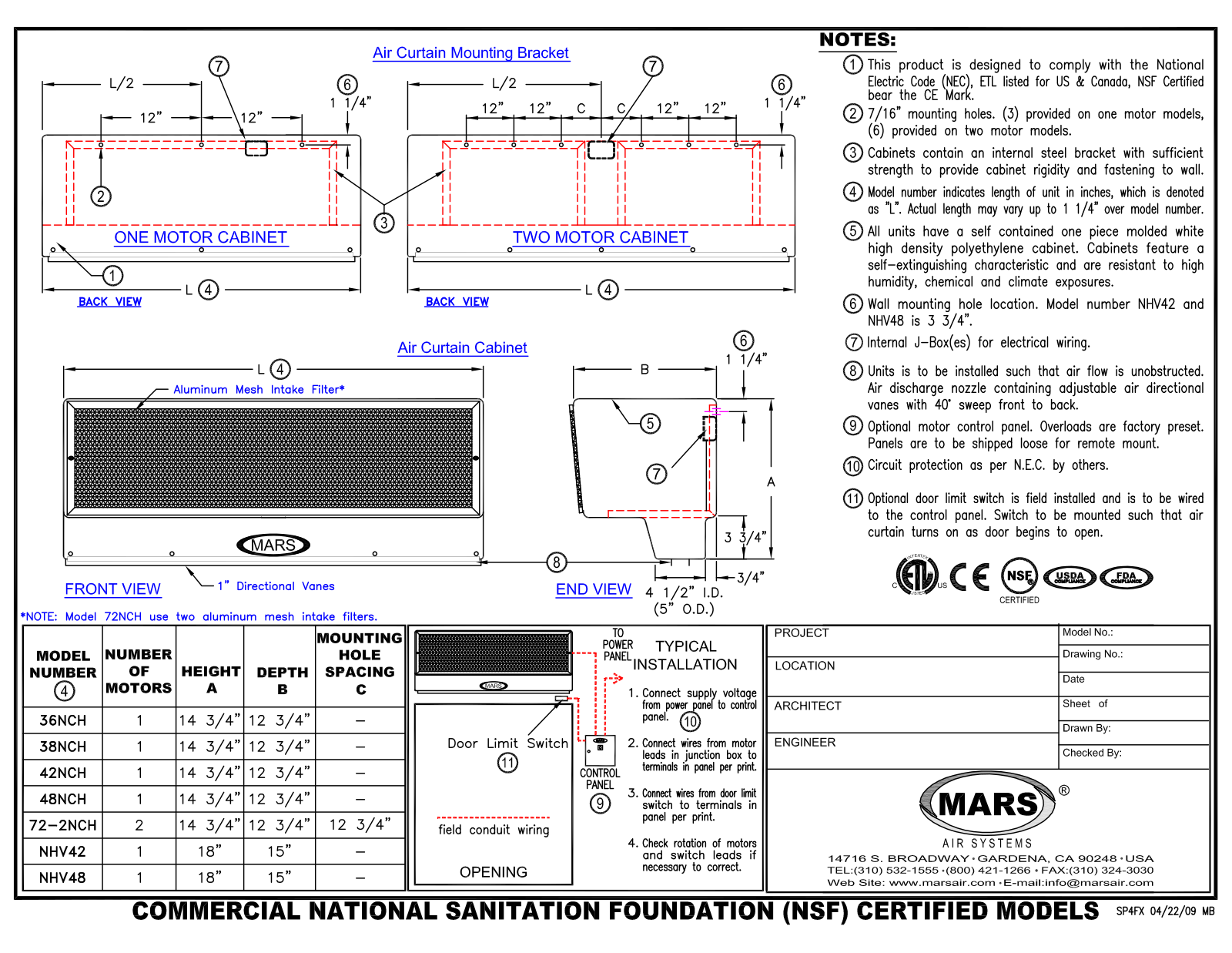 Mars Air NHV48 User Manual