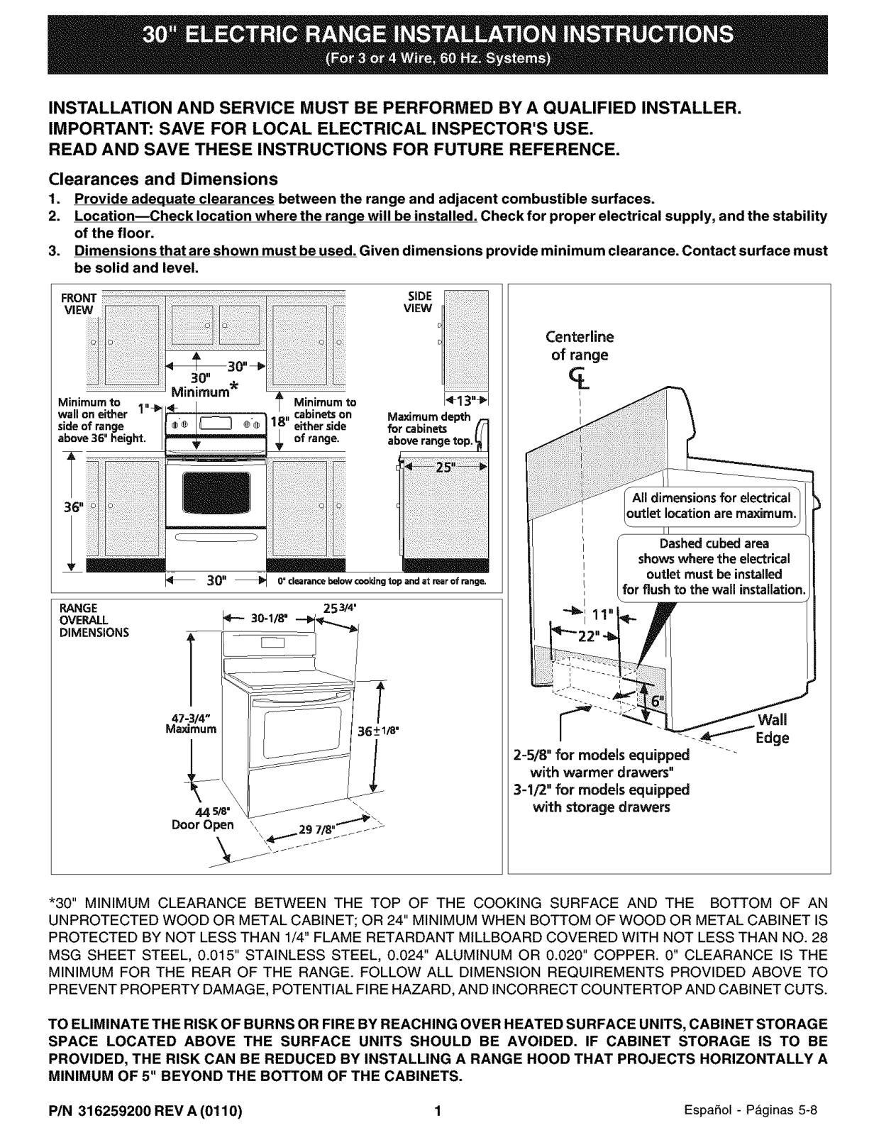 Frigidaire FEF326ABE, FEF365BXCWA, GLEF396CQA, GLEF396CQB, GLEF396CSA Installation Guide - ManualMachine.com