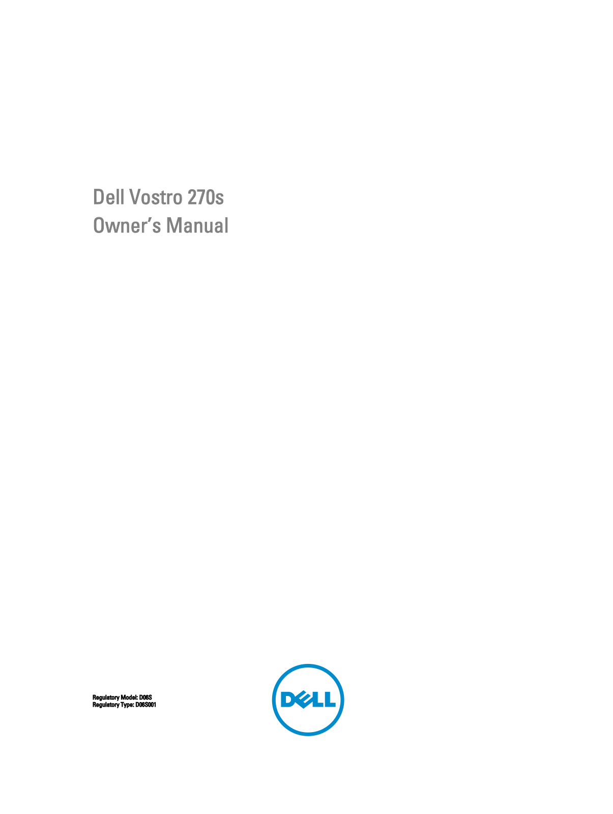 Dell Vostro 270s Owner's Manual