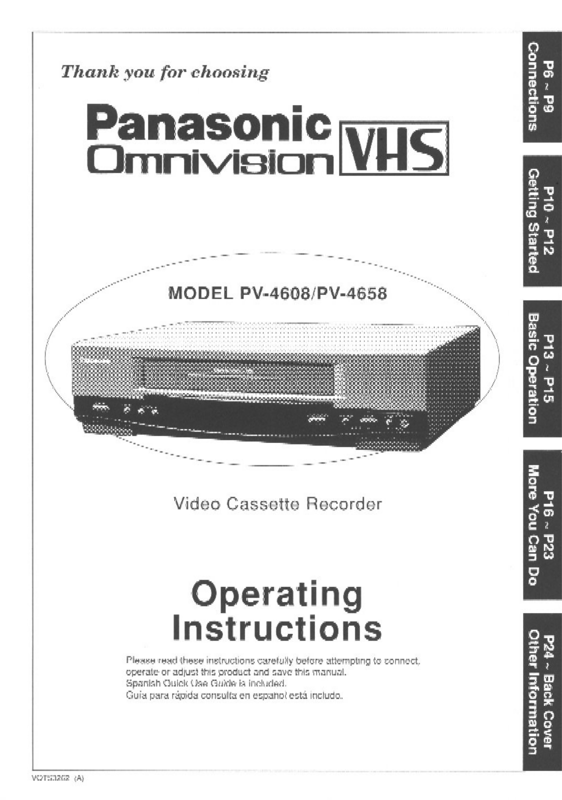 Panasonic PV-4608, PV-4658 User Manual