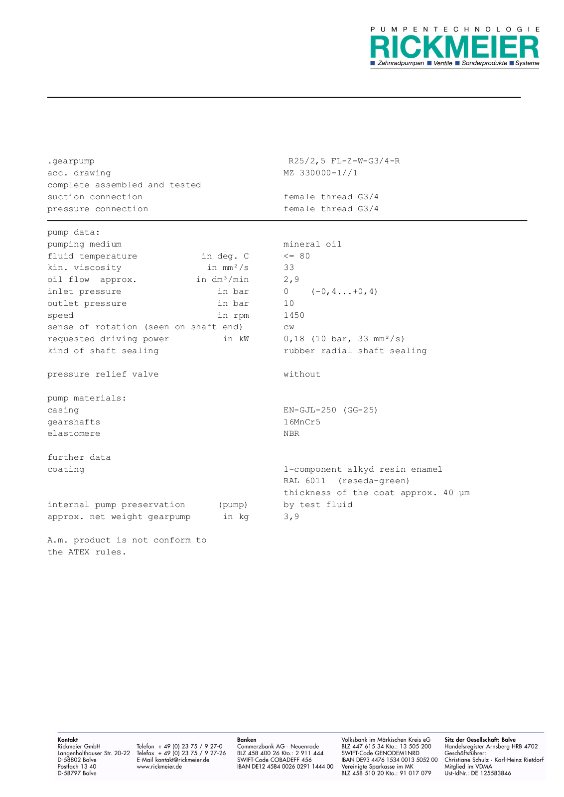 Datasheet R25-2,5 Datasheet (RICKMEIER) - ManualMachine.com