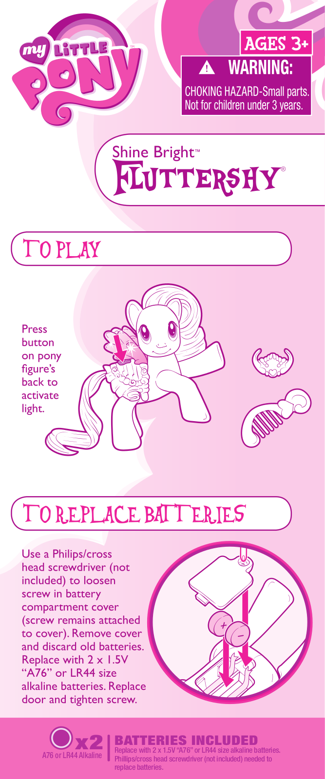 HASBRO My Little Pony Shine Bright Fluttershy User Manual