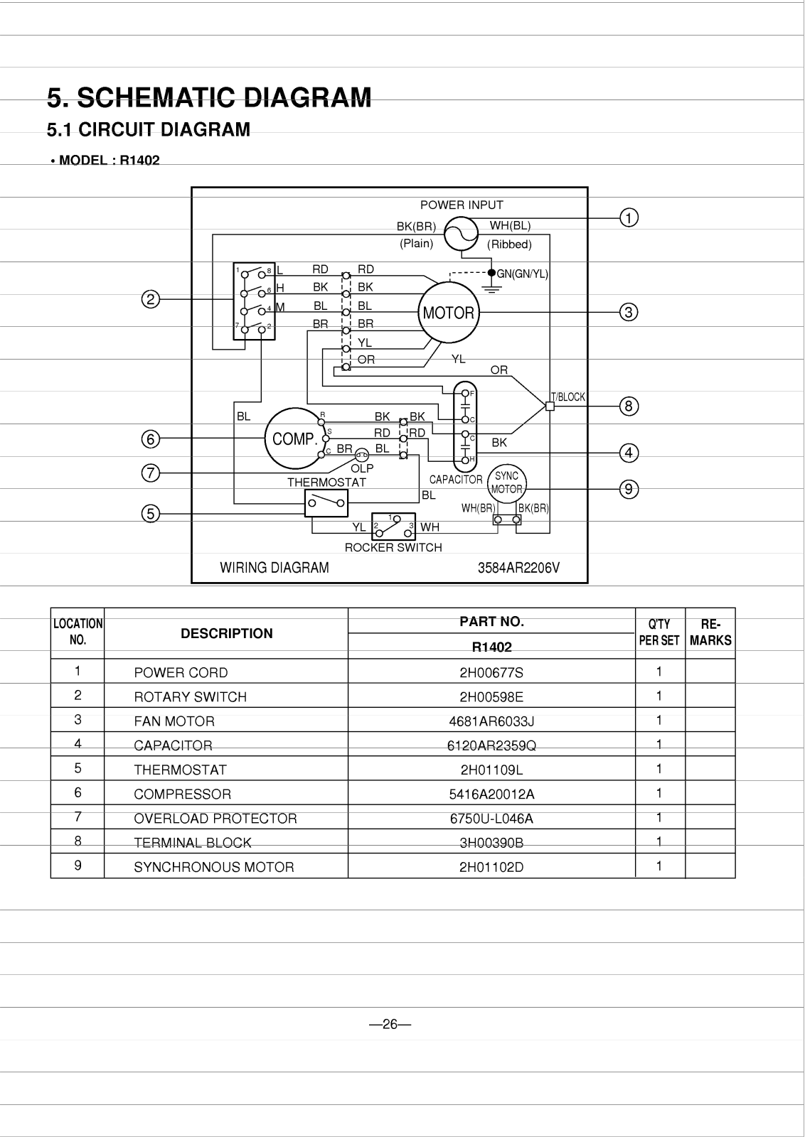 Goldstar R1402 Wiring Diagram