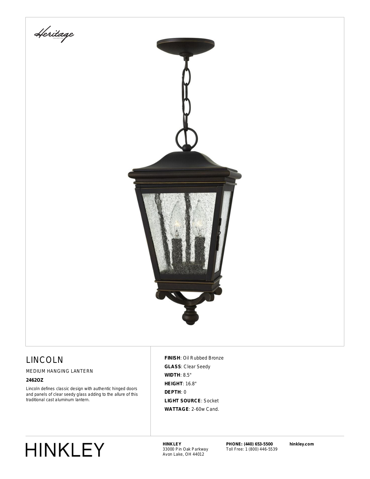 Hinkley HD6874 Specifications - ManualMachine.com