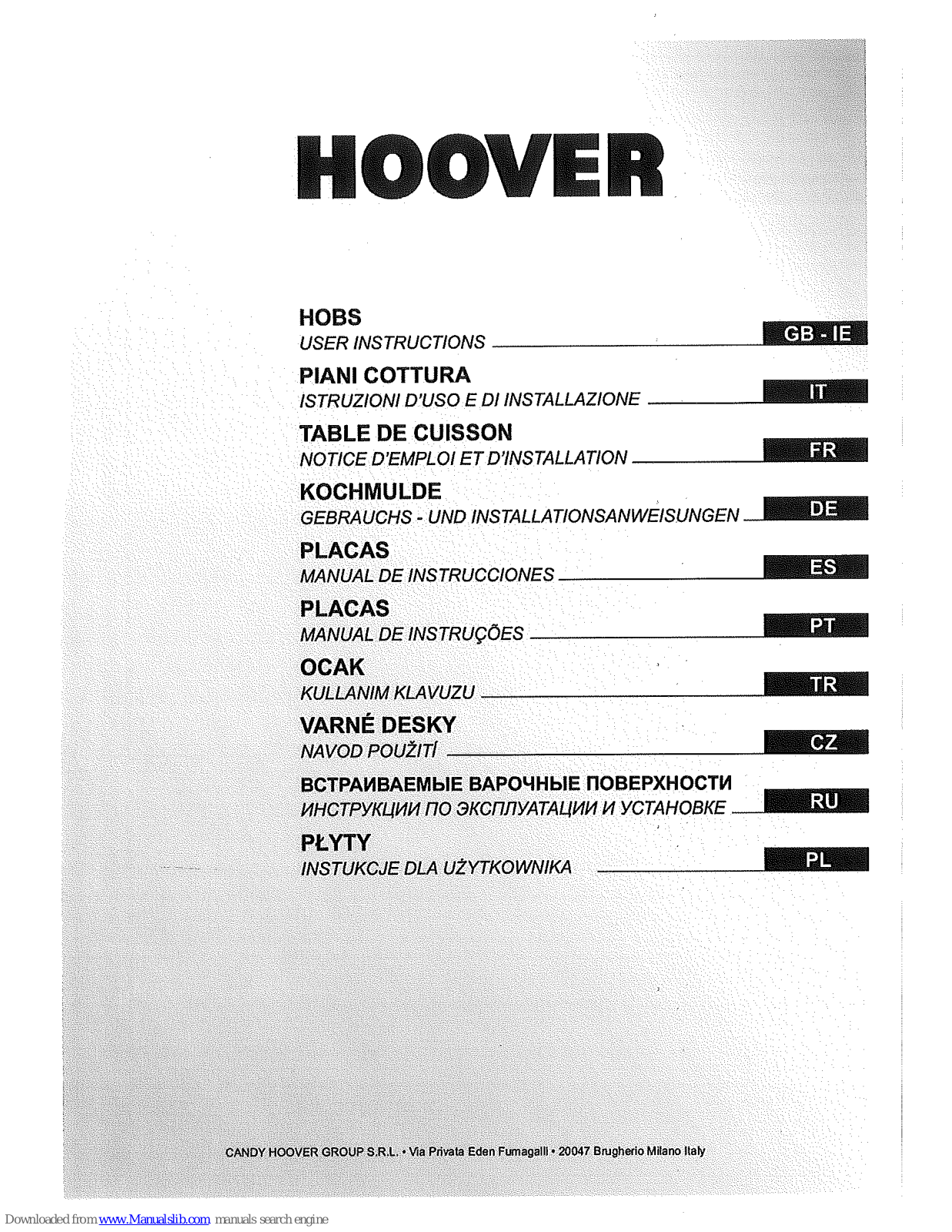 Hoover HF 9 User Instructions