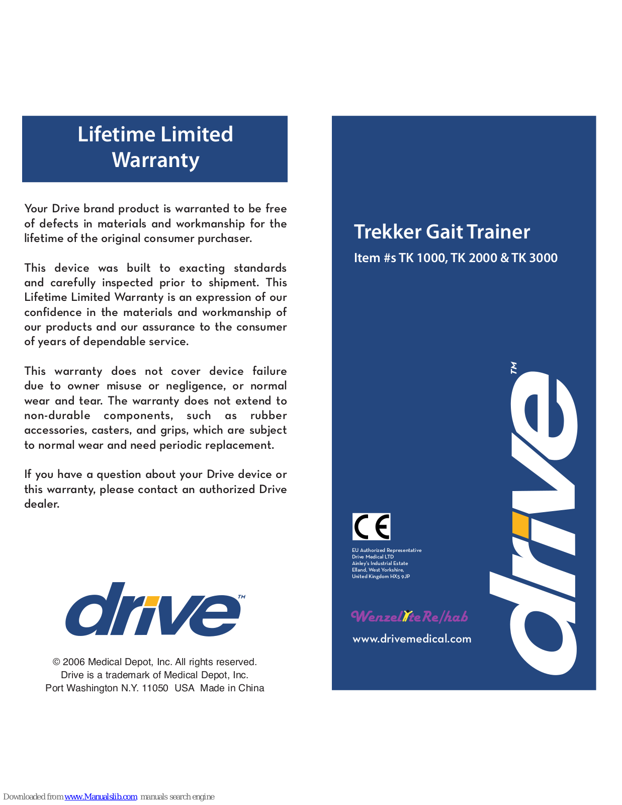 Drive Trekker TK 1000, Trekker TK 2000, Trekker TK 3000 User Manual