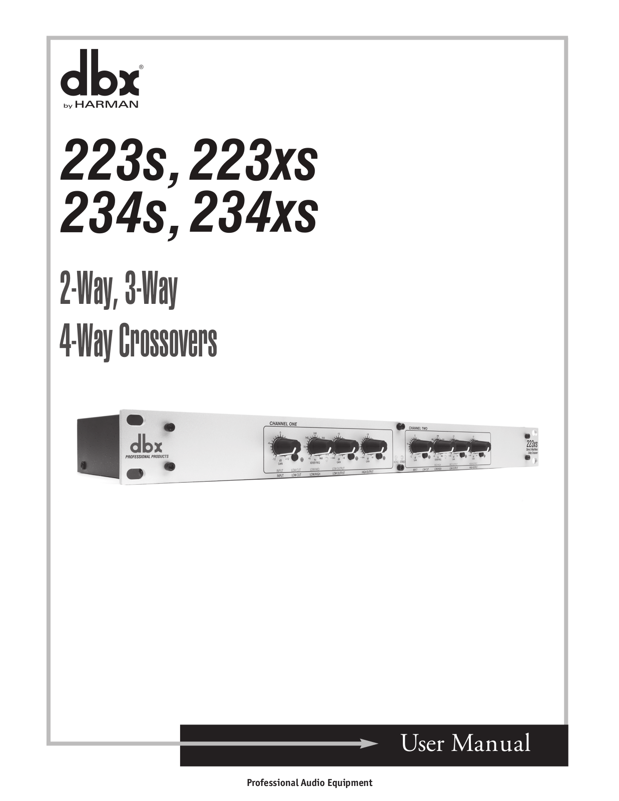 Harman DBX 223XS, DBX 234S, DBX 223S, DBX 234XS User Manual