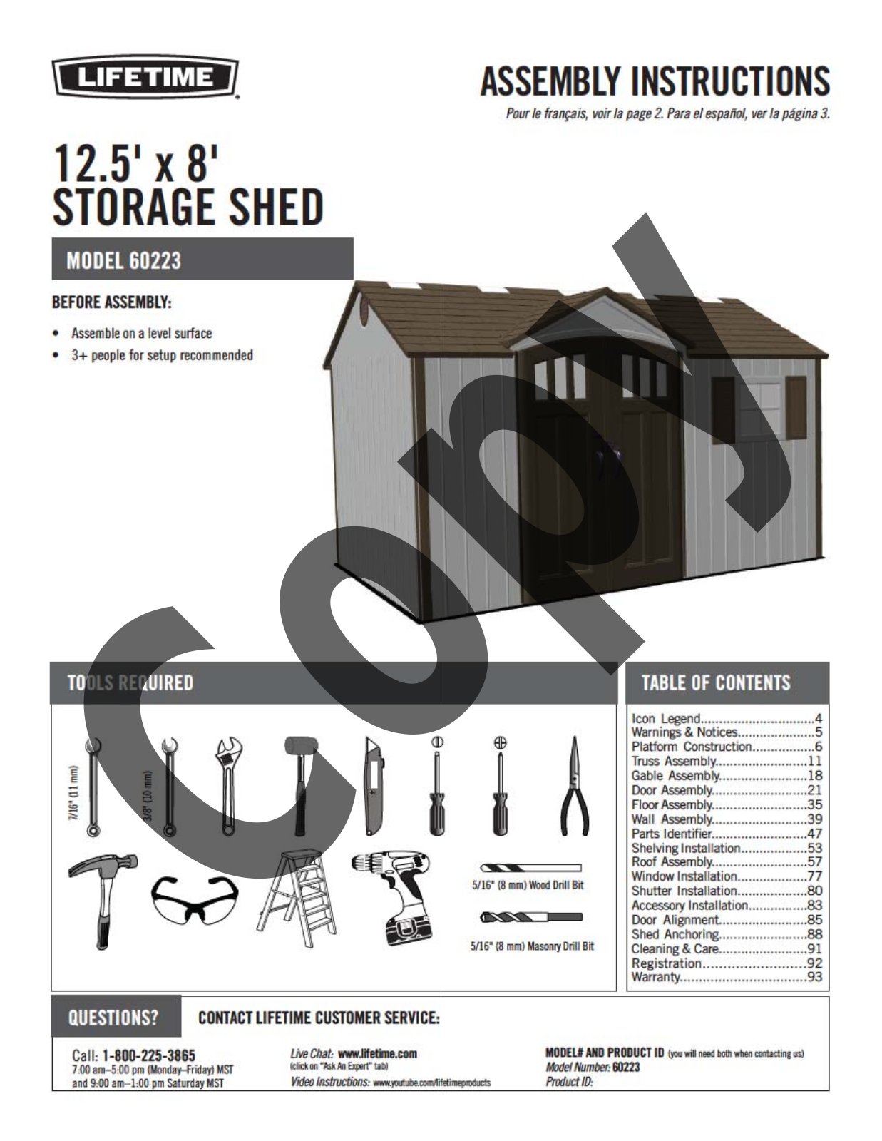 Lifetime Texas Assembly instructions