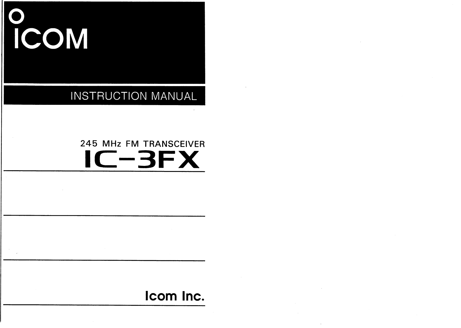 Icom IC-3FX User Manual