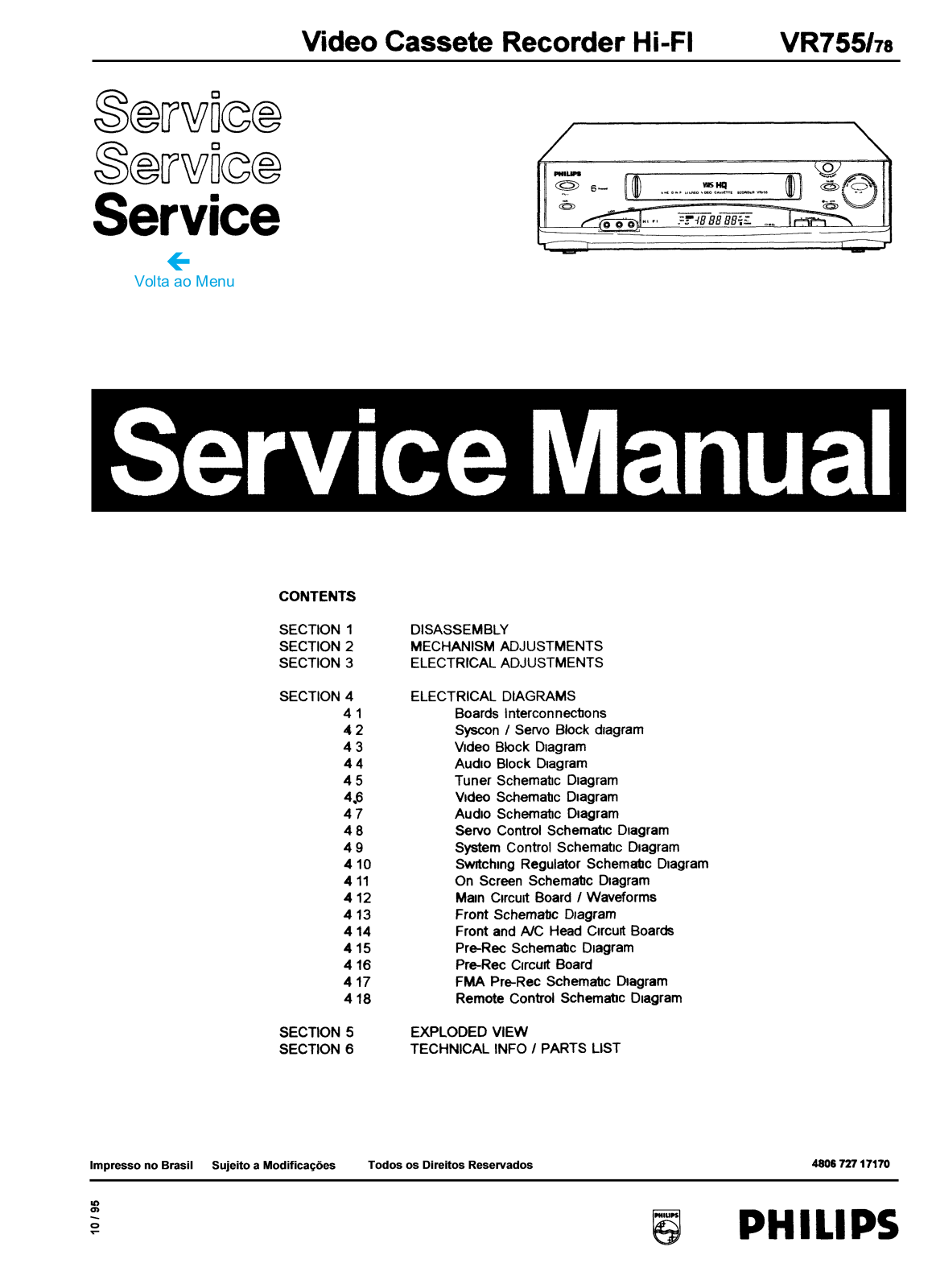PHILIPS VR755-78 Service Manual