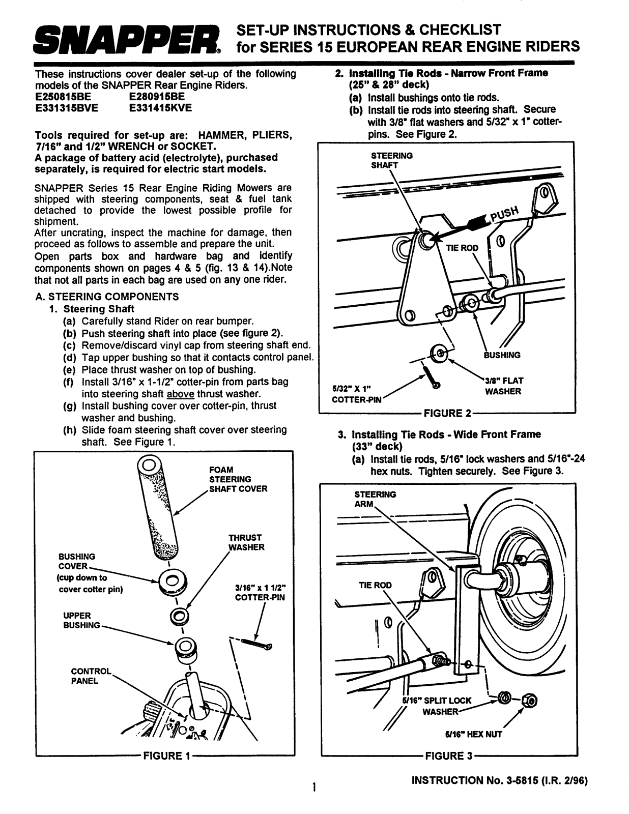 Snapper E250815BE User Manual