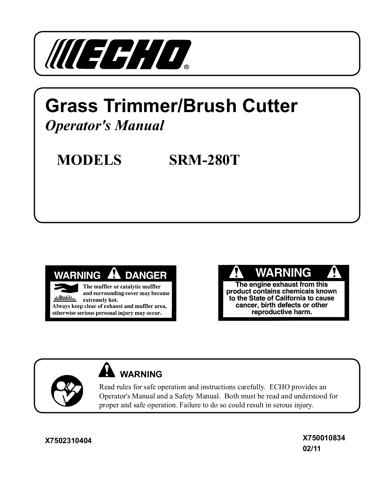 Echo SRM-280T User Manual 2