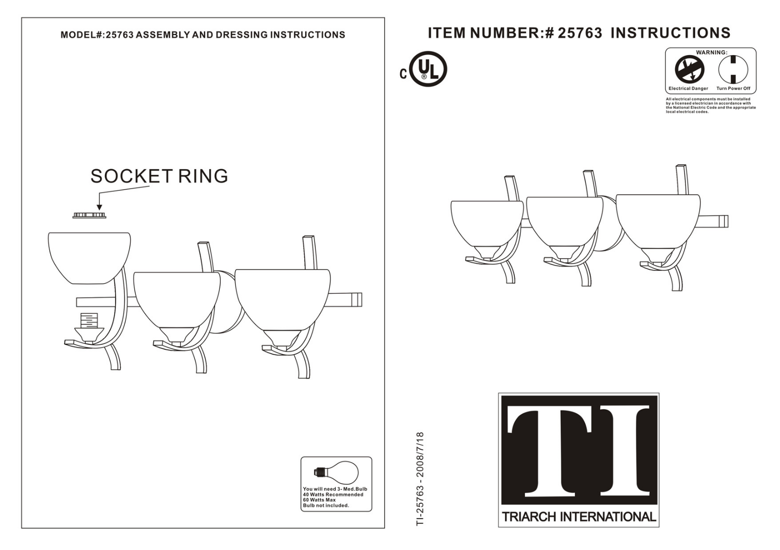 Triarch 25763 User Manual