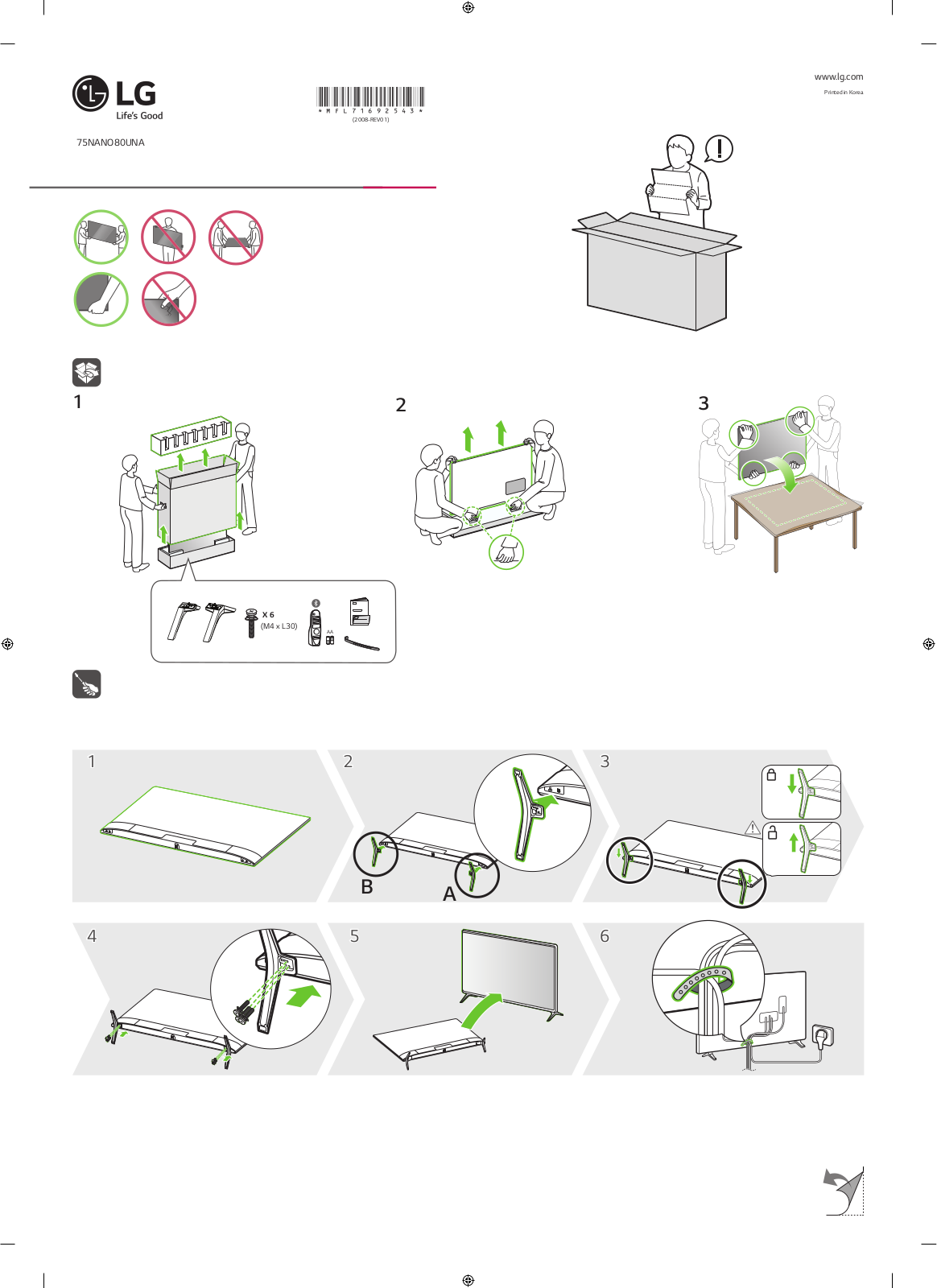 LG 75NANO80UNA QUICK SETUP GUIDE