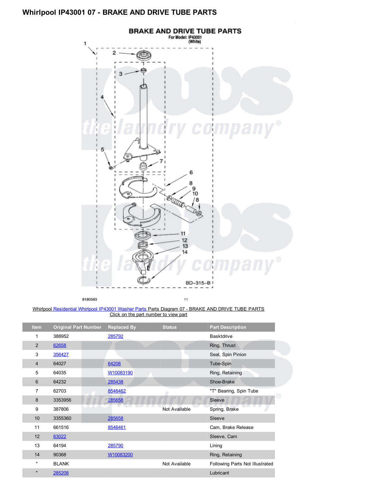 Whirlpool IP43001 Parts Diagram