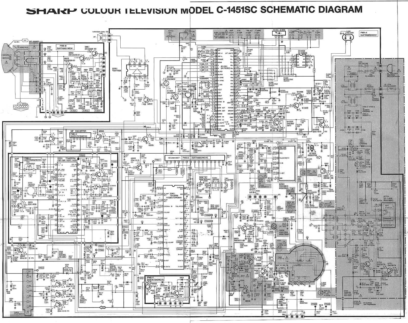 SHARP C-1451SC Schematics