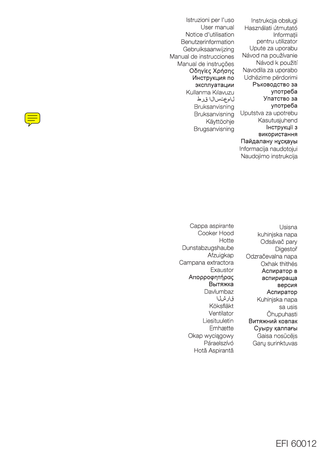 ELECTROLUX EFI60013S, EFI60011S, EFI60012S User Manual