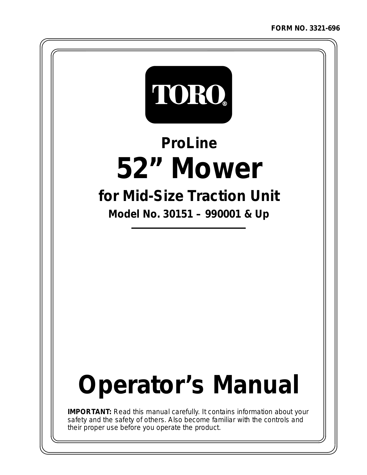 Toro 30151 Operator's Manual