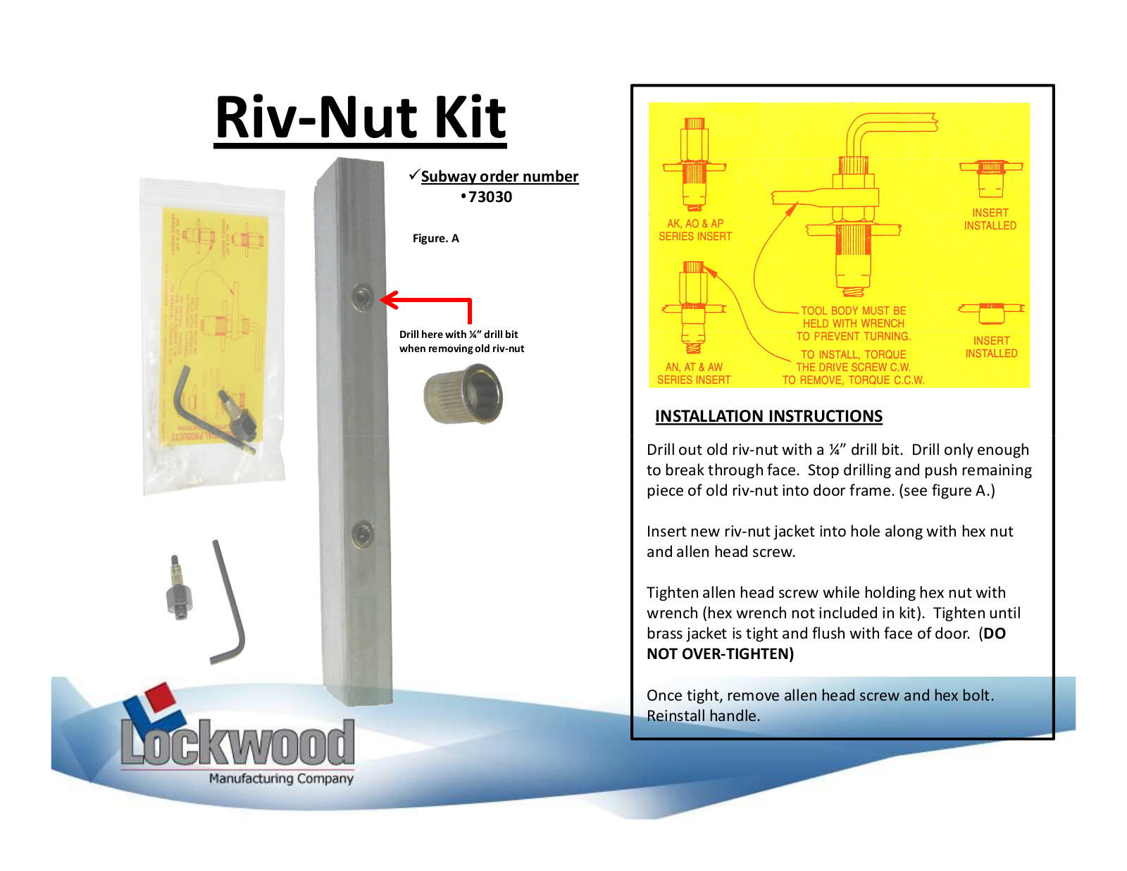 Lockwood Riv-Nut Kit User Manual