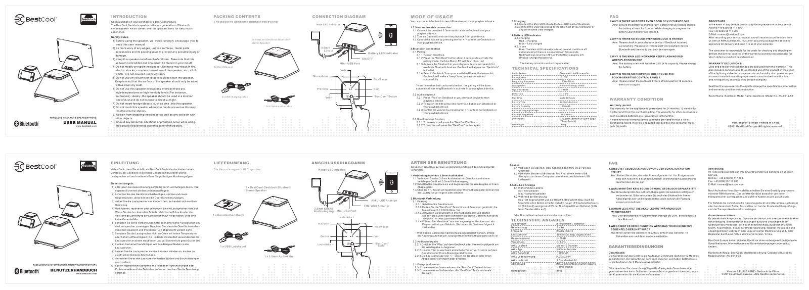 Best Cool Wireless Speaker & Speakerphone User manual