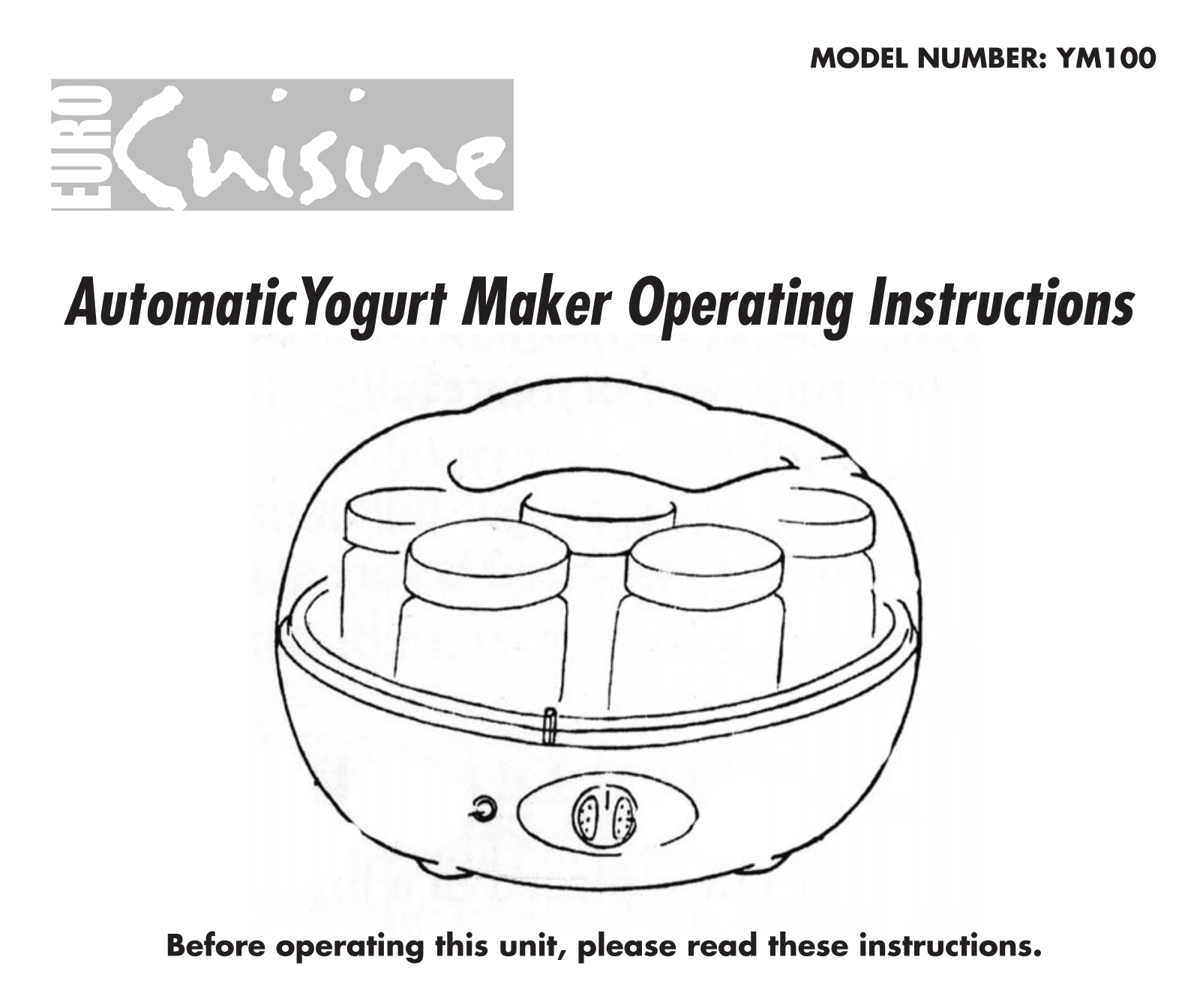 Euro YM100 User Manual