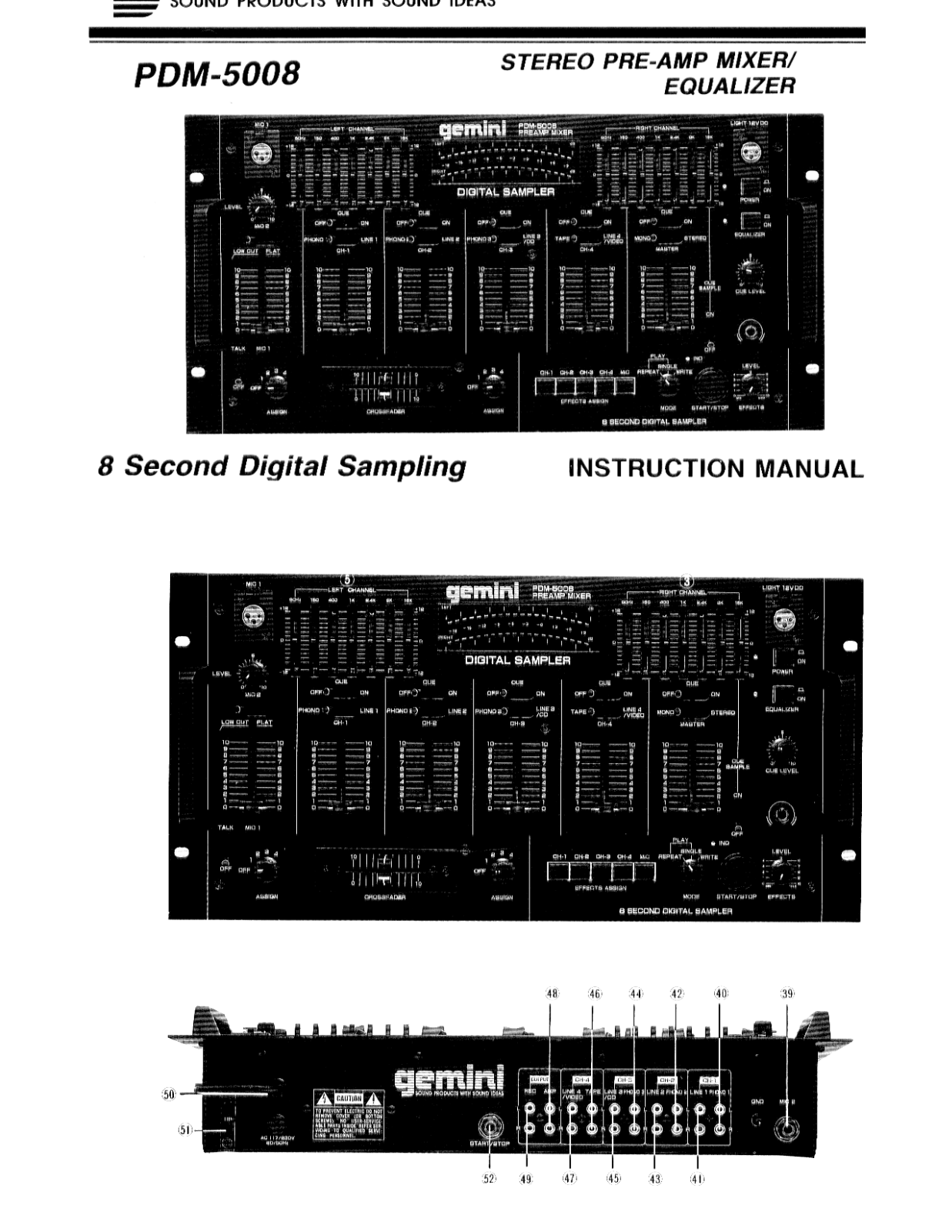 Gemini PDM-5008 User Manual