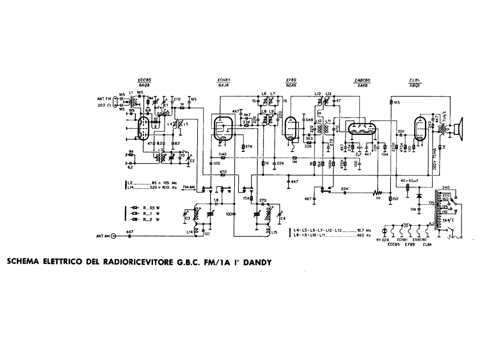 GBC fm 1a i schematic