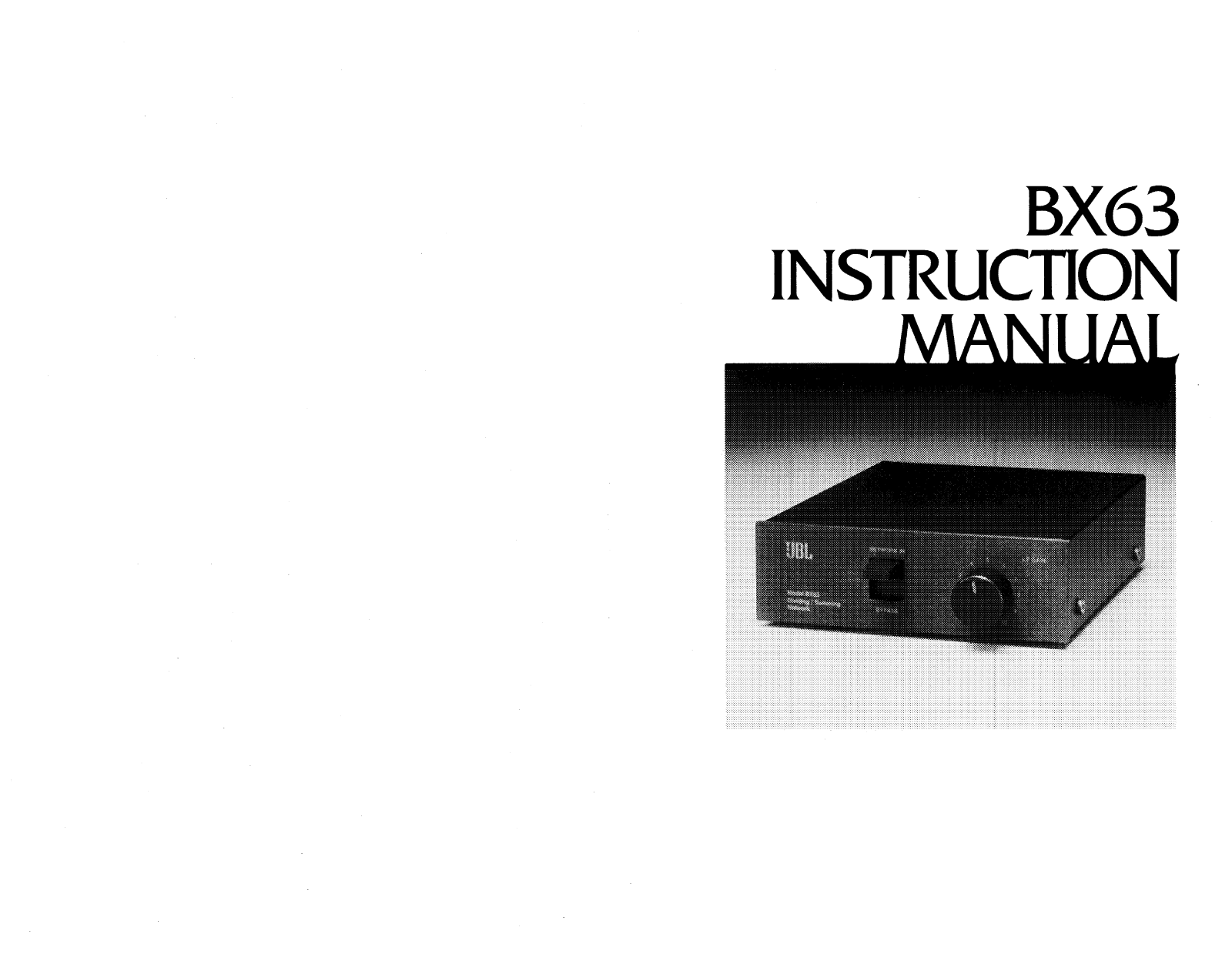 Jbl BX63 User Manual