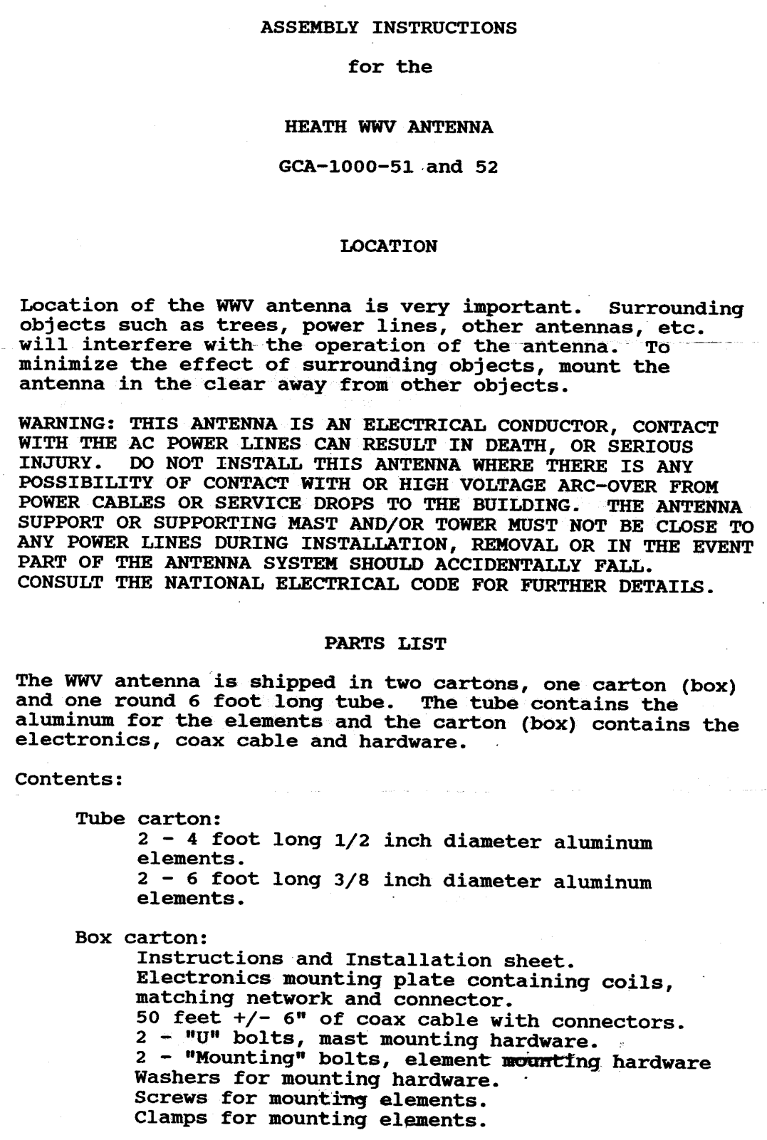 Heathkit GCA-1000-52, GCA-1000-51 User Manual