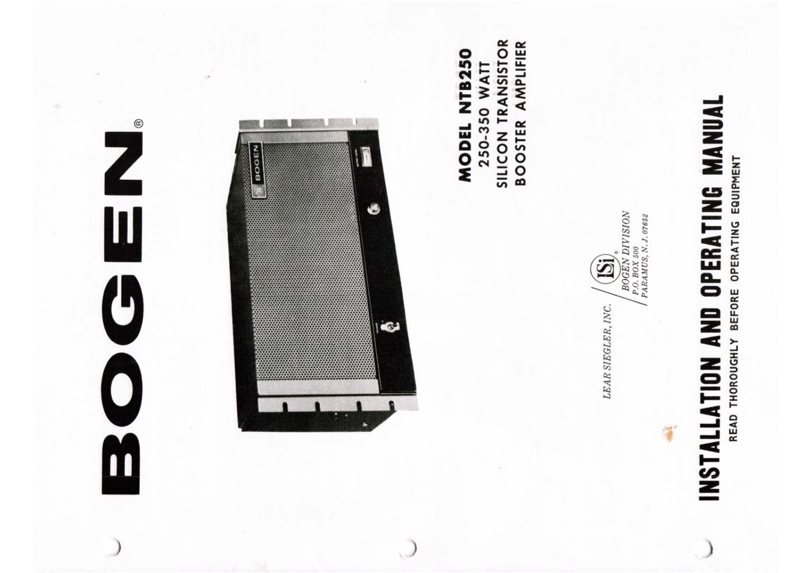 Bogen NDB250 Operating Manual