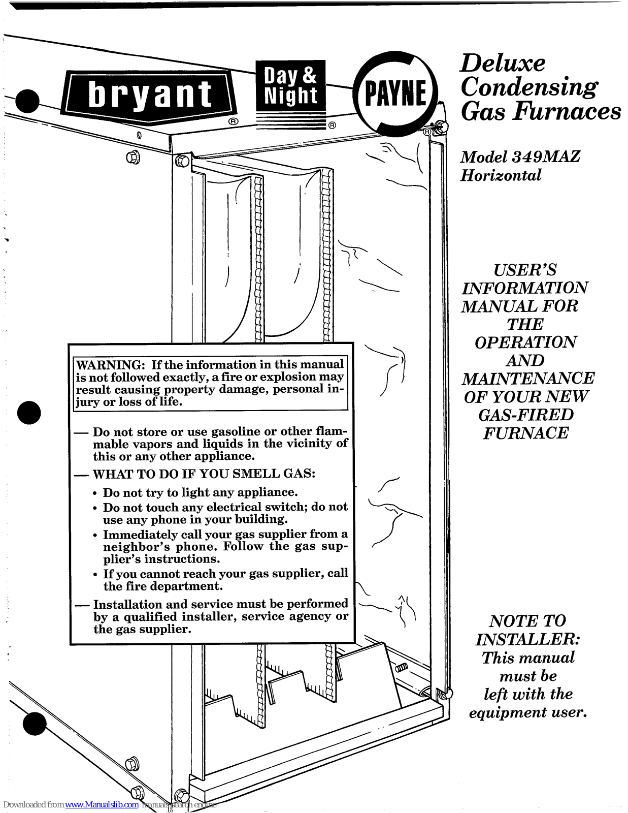 Bryant 349 MAZ User's Information Manual