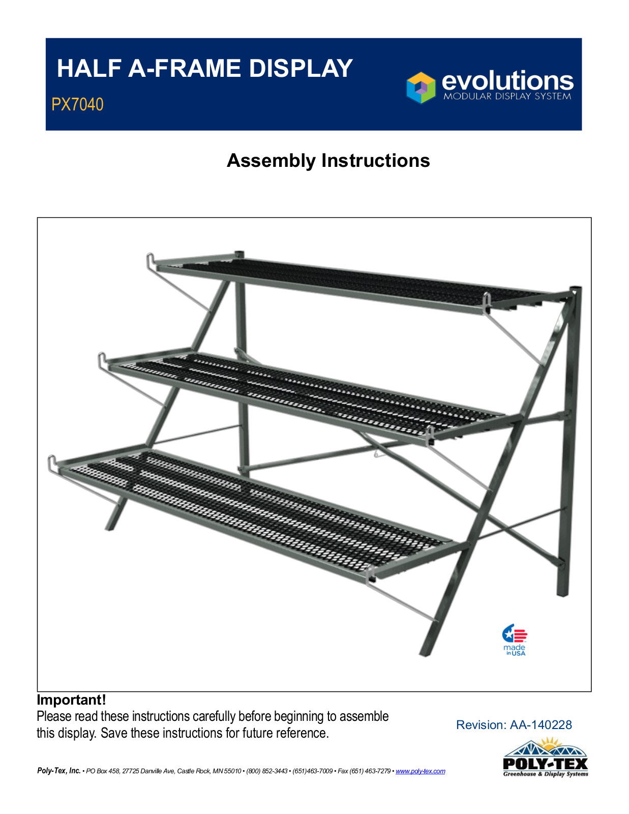 Poly-Tex PX7040 User Manual