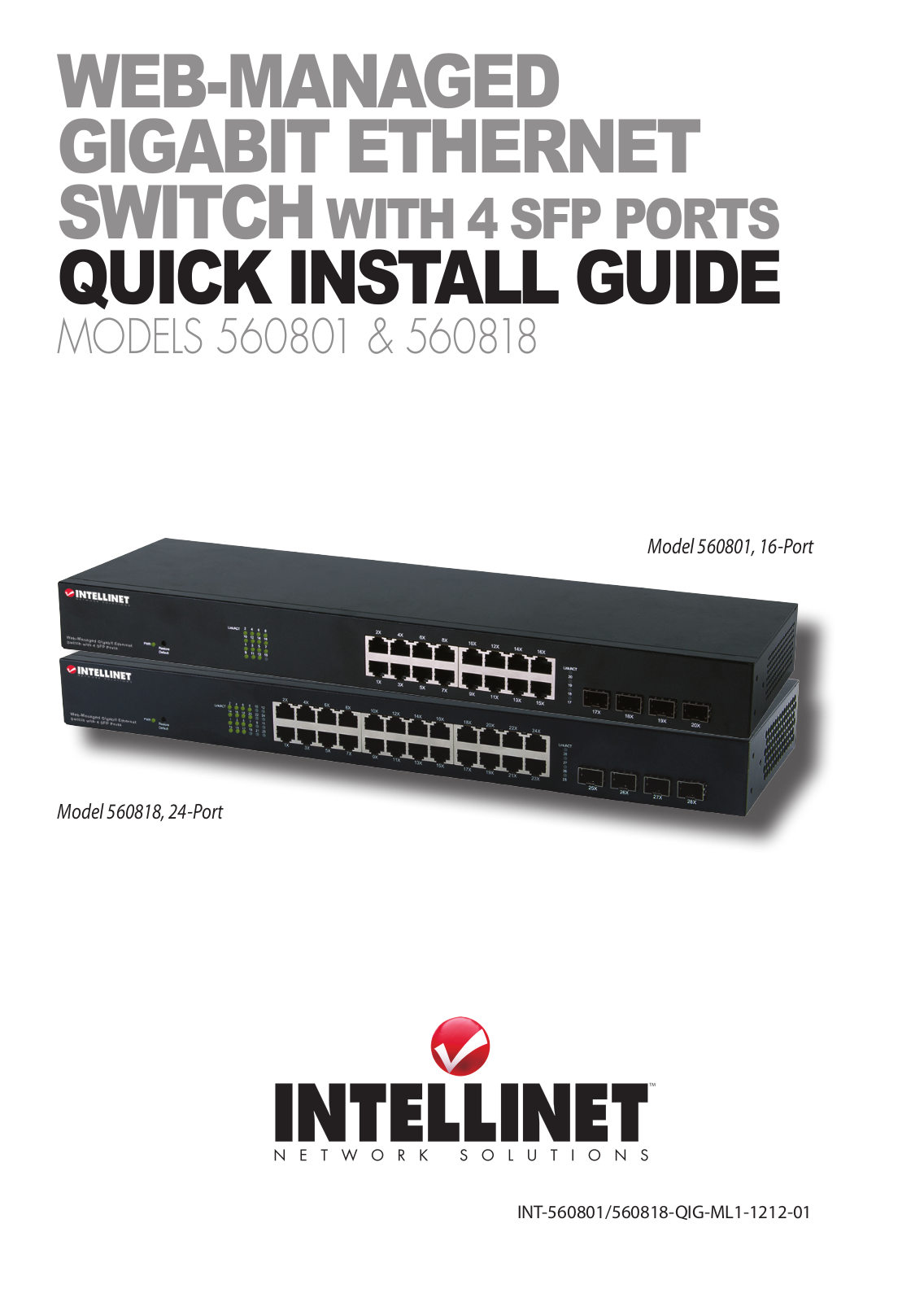 Intellinet 560801, 560818 QUICK INSTALL GUIDE