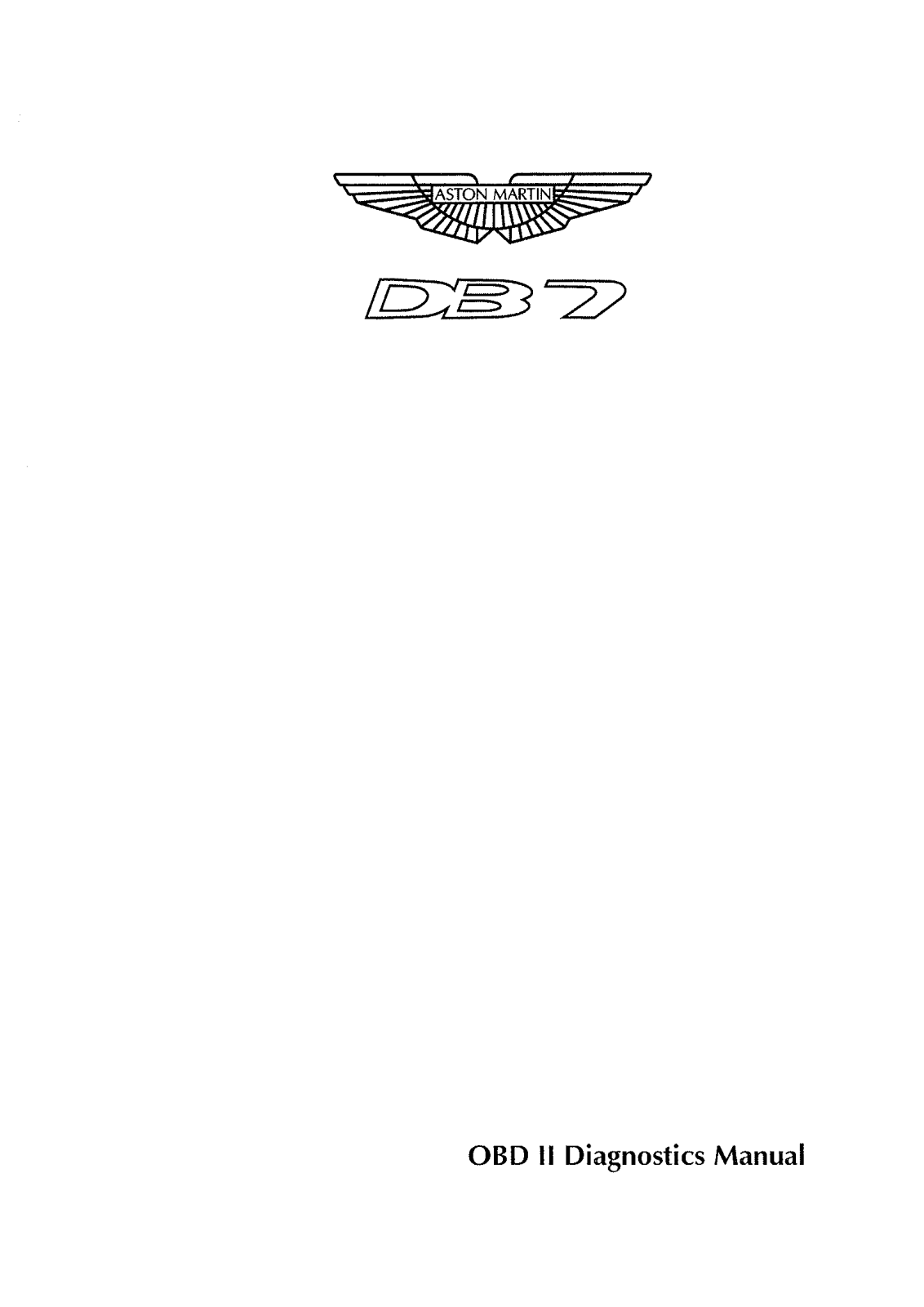 Aston Martin DB7 1996 User Manual