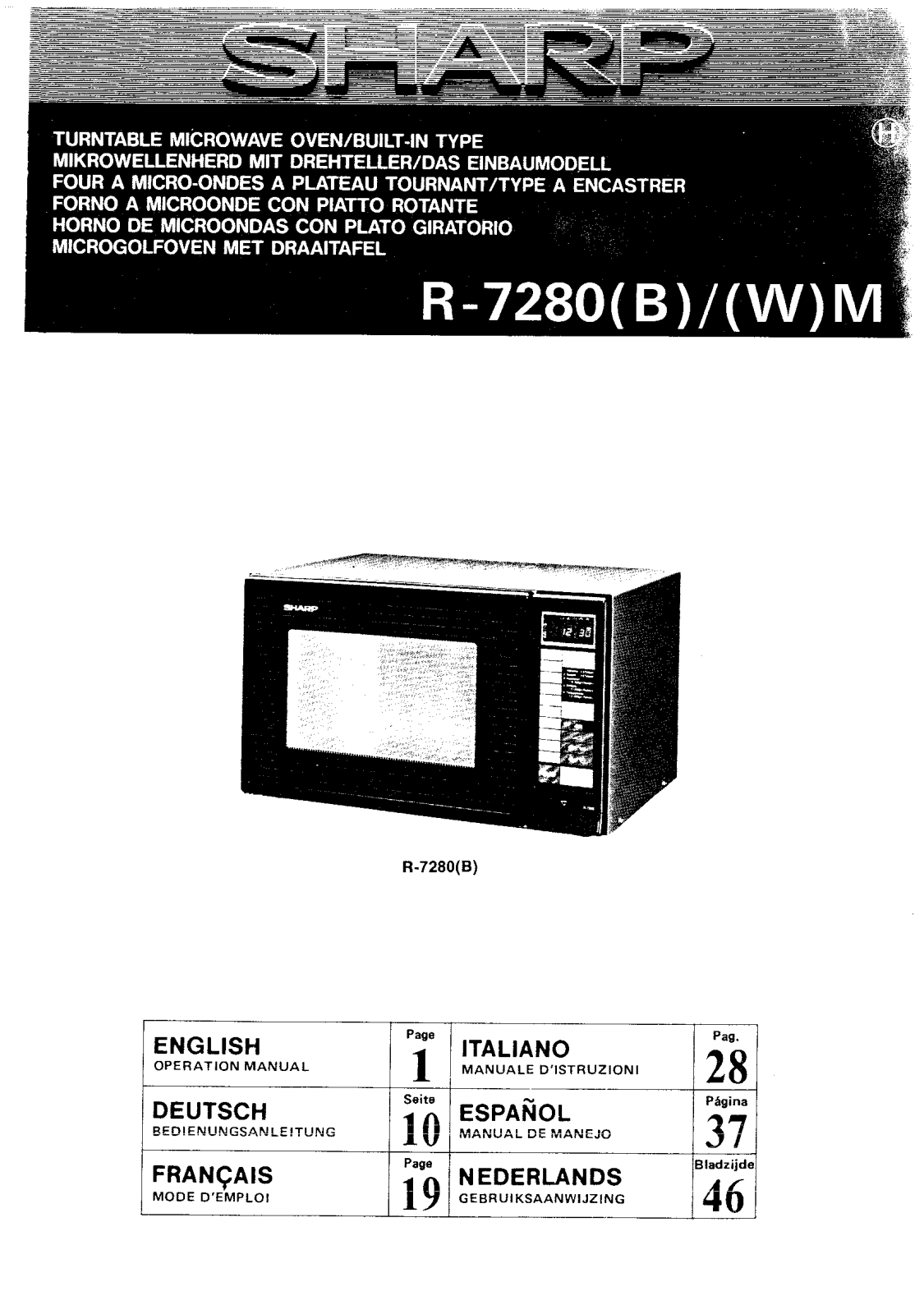 Sharp R-7280M User Manual