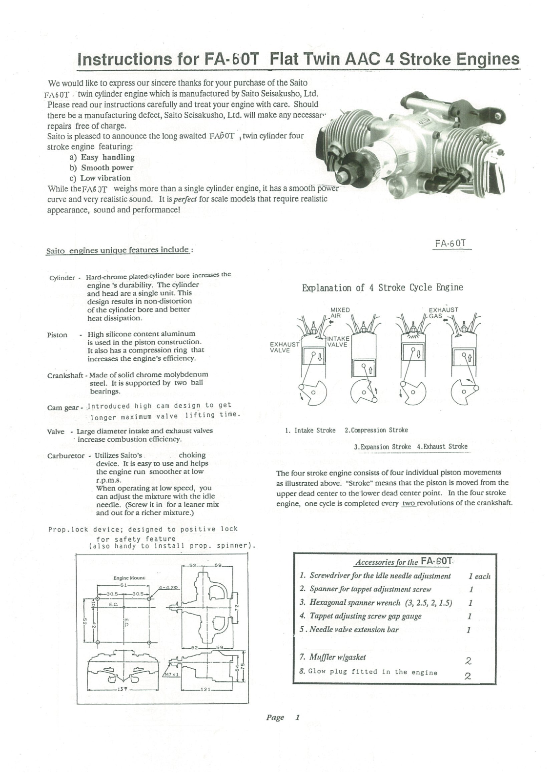 Saito FA-60T User Manual