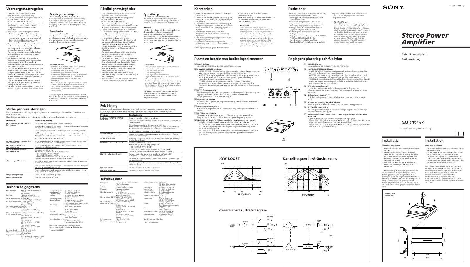 Sony XM-1002HX User Manual