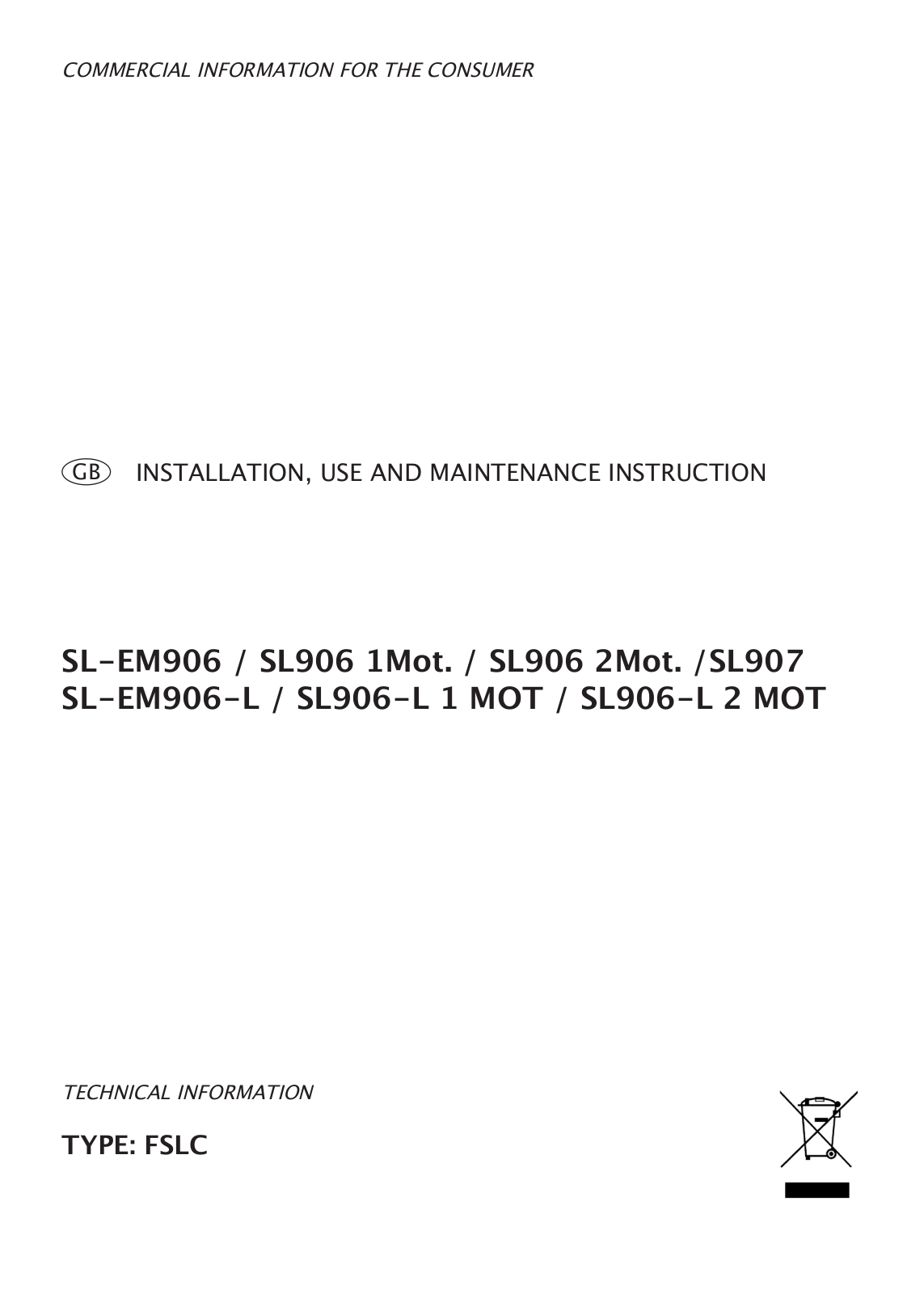 Sirius SL906L520, SL906L850, PKSL906EML8502, PKSL906EML8505, SL906LEXCEL850 User Manual