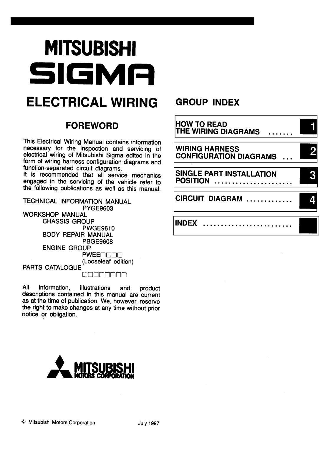 Mitsubishi Sigma 1997 User Manual