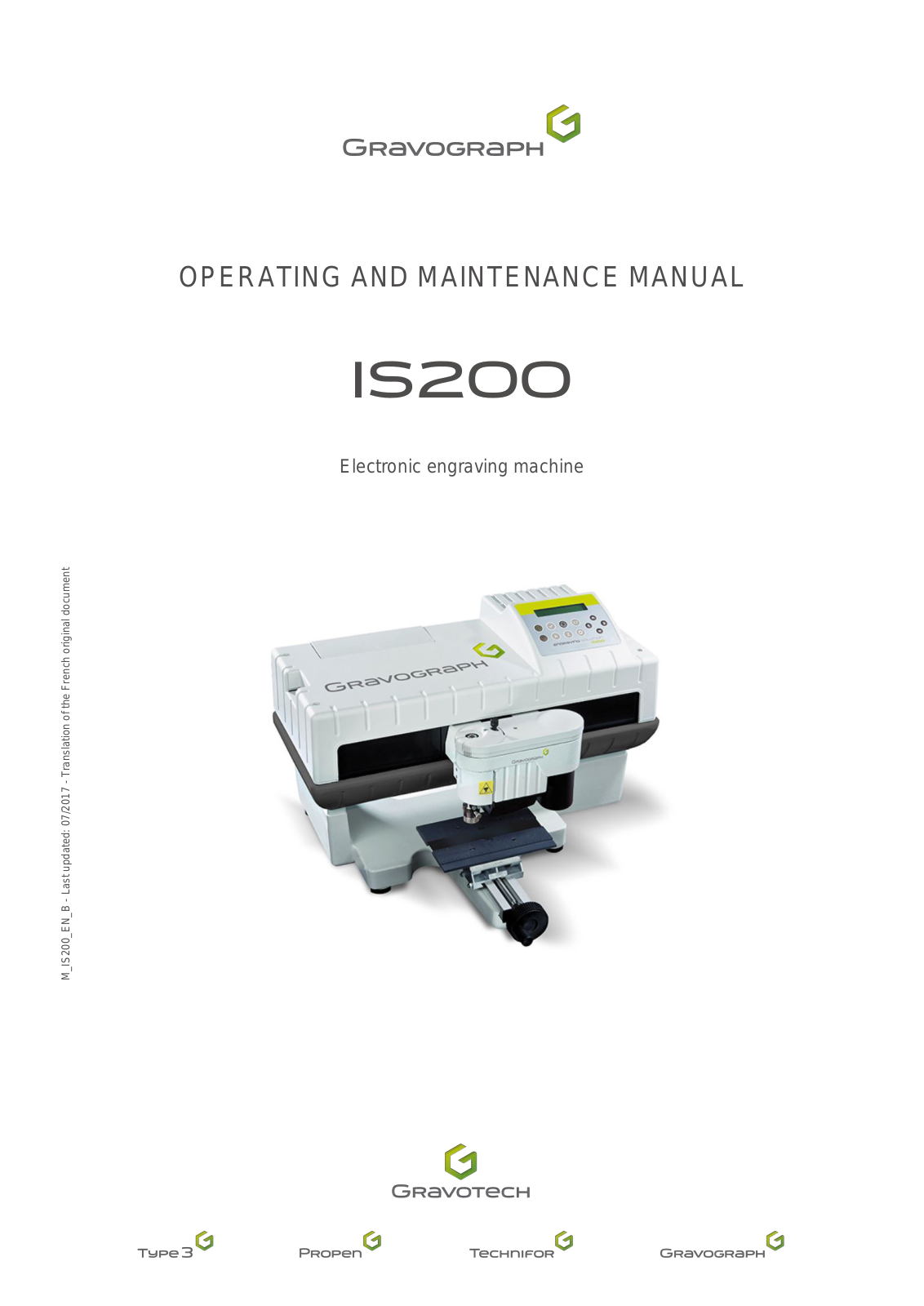 GRAVOGRAPH IS200 Operating And Maintenance Manual