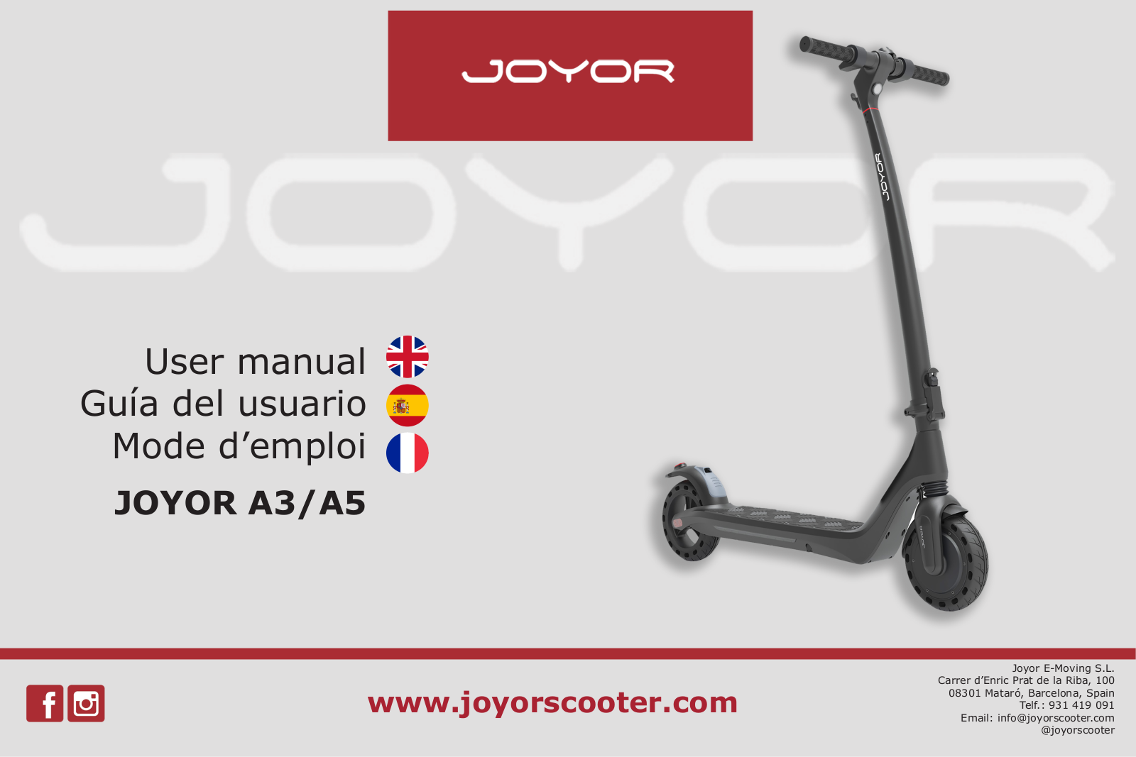 Joyor A3, A5 User Manual - ManualMachine.com