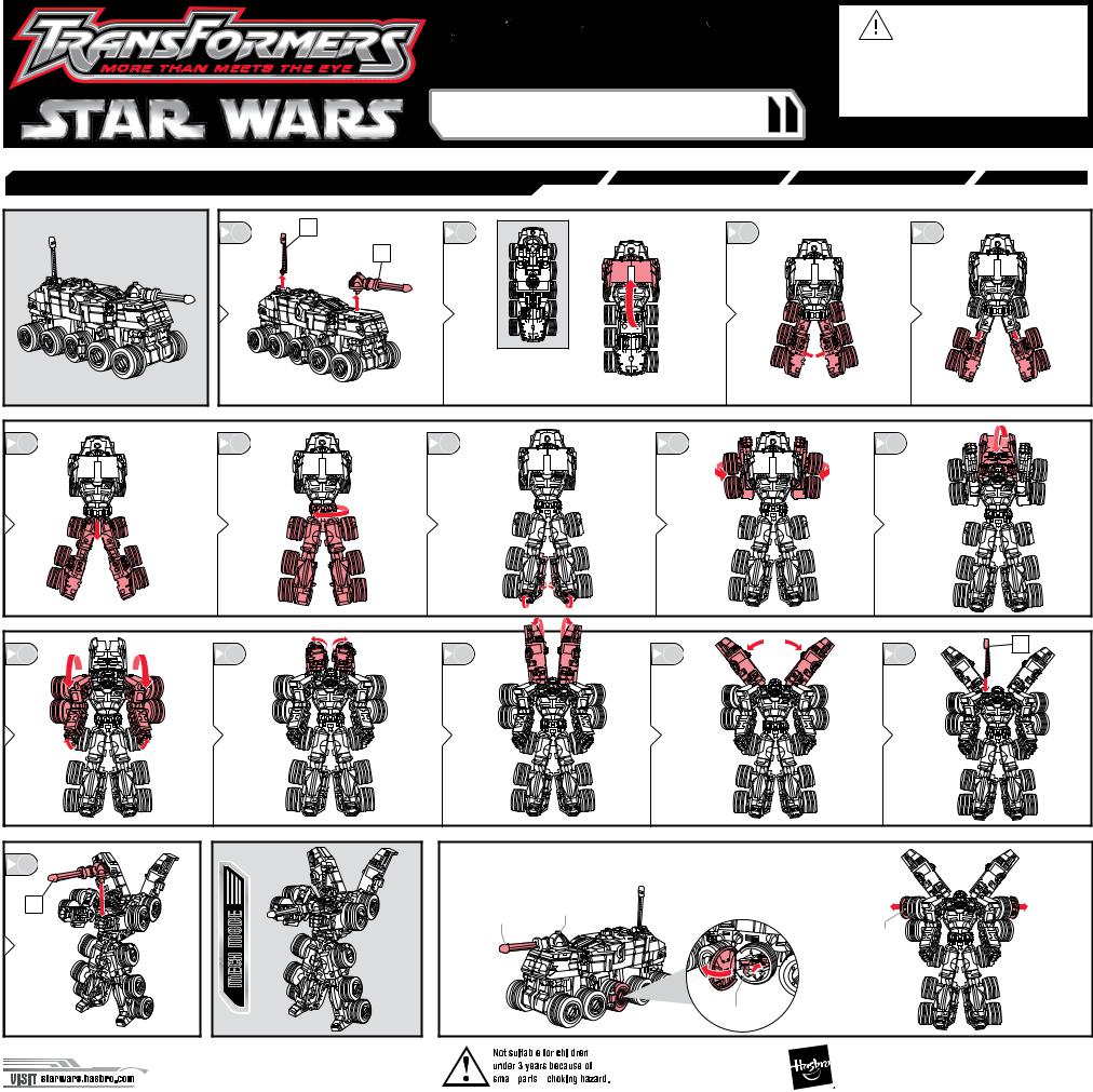 HASBRO Transformers Star Wars Clone Commander Turbo Tank User Manual