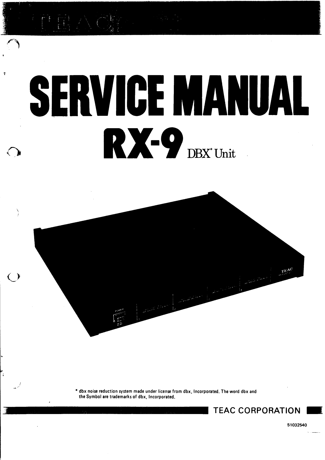 TEAC DBXRX-9 Service manual