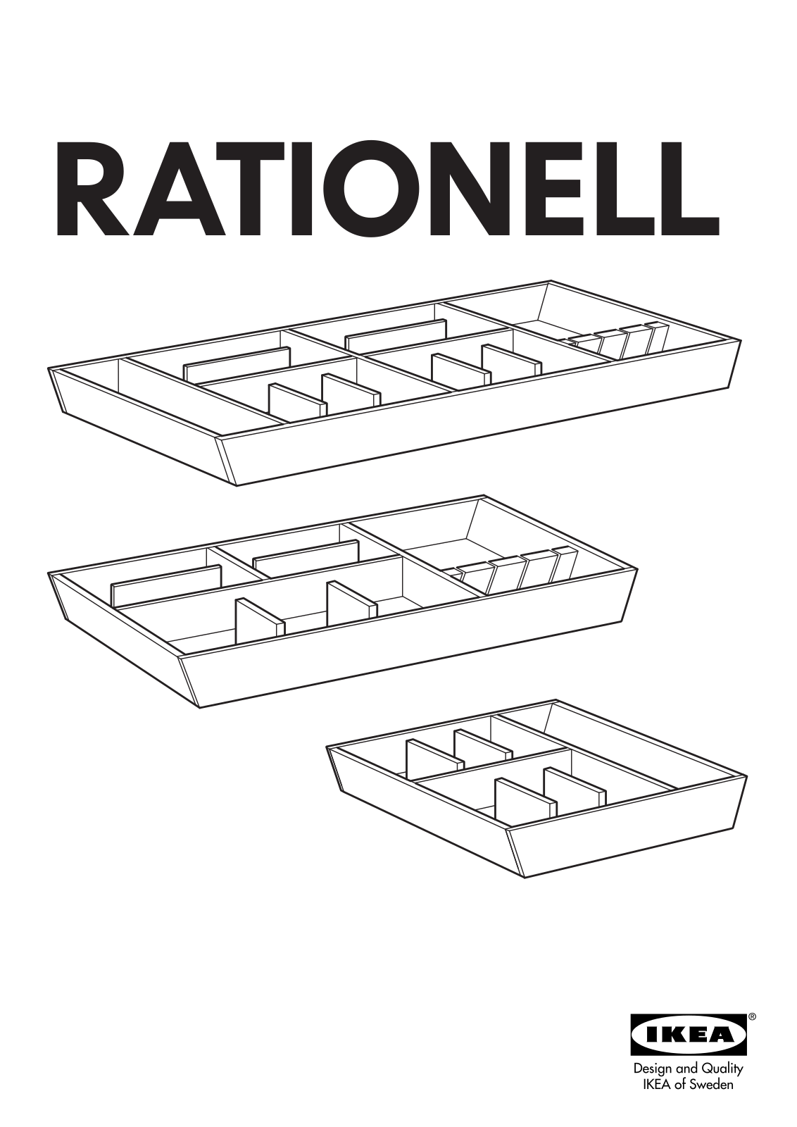 IKEA RATIONELL CUTLERY TRAY 18, RATIONELL CUTLERY TRAY 24, RATIONELL CUTLERY TRAY 30 Assembly Instruction