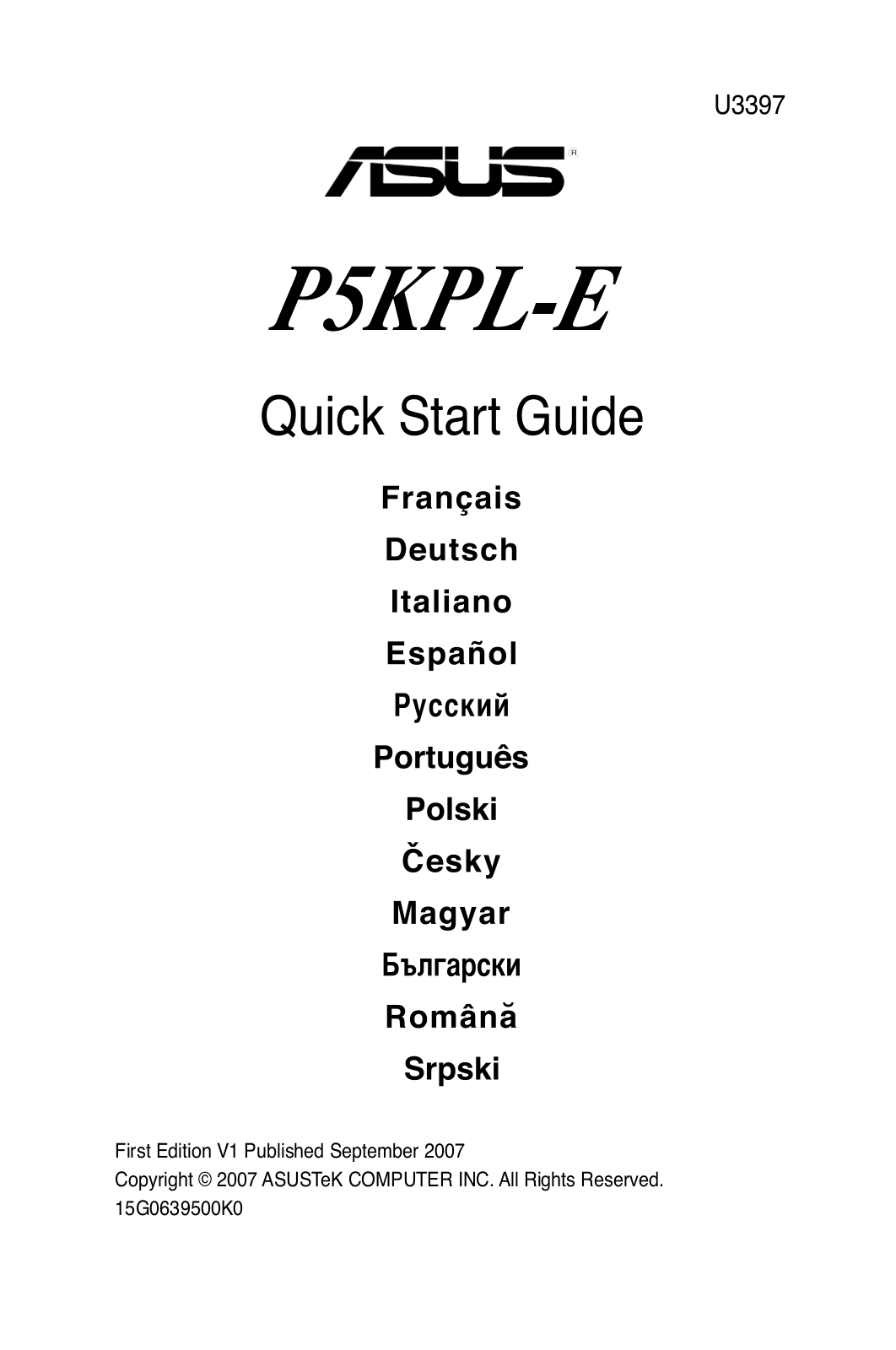 Asus P5KPL-E User Manual