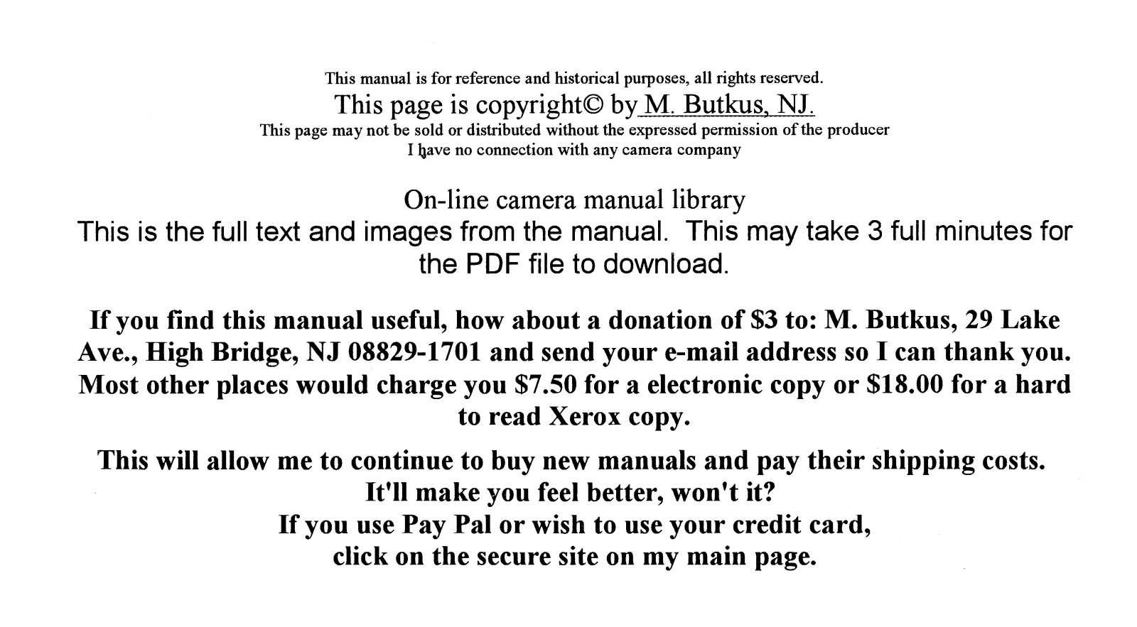 minolta iii Owners Manual