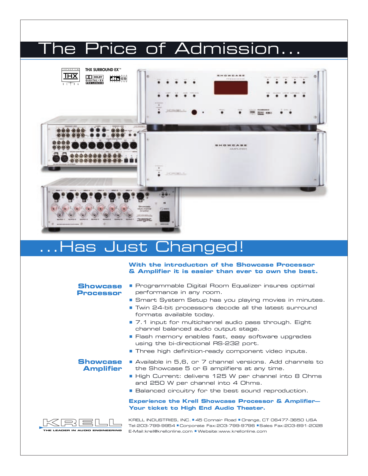 Krell Industries Showcase Processor  Amplifier User Manual